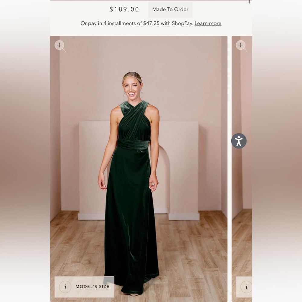 Revelry Micah convertible dress, Emerald 613 size Small No alterations worn once